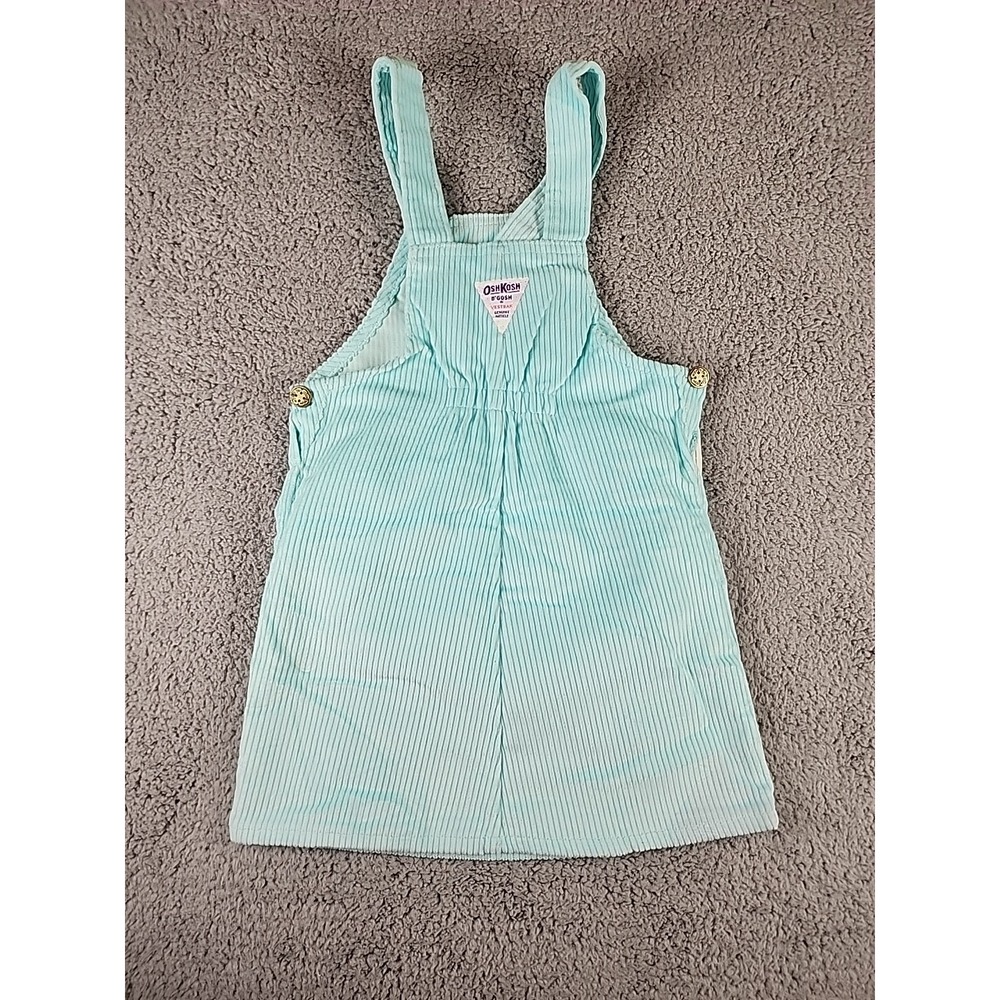 Vintage OshKosh Bgosh Girls Corduroy Jumper Dress Aqua Blue Made in USA 5 NWT - Picture 8 of 10